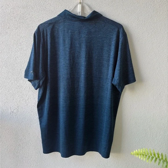 Oakley Hydrolix Regular Fit Size XL Dark royal blue heathered Polo shirt - Picture 2 of 5